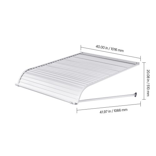 VEVOR 40 x 42 in Aluminum Awning , Durable Window Awning Door Canopy, Lightweight and Stable Aluminum Exterior Awnings Rain Snow Sunlight Protection