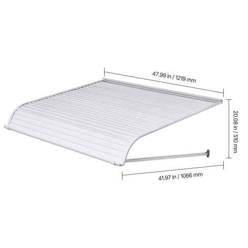VEVOR 48 x 42 in Aluminum Awning , Durable Window Awning Door Canopy, Lightweight and Stable Aluminum Exterior Awnings Rain Snow Sunlight Protection