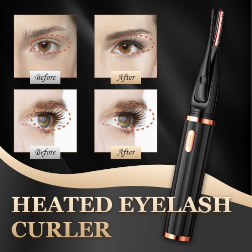 Electric Heated Eyelash Curler, 2 in 1 Portable Eyelash Curler, 3 Temperature Modes, USB Rechargeable, Great Gift for Women and Girls