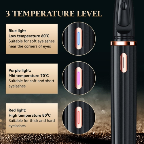 Electric Heated Eyelash Curler, 2 in 1 Portable Eyelash Curler, 3 Temperature Modes, USB Rechargeable, Great Gift for Women and Girls