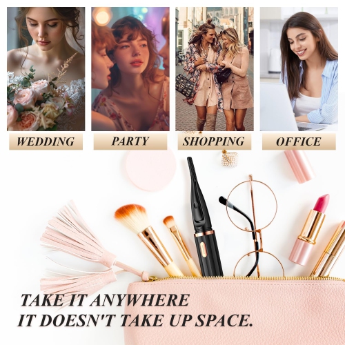 Electric Heated Eyelash Curler, 2 in 1 Portable Eyelash Curler, 3 Temperature Modes, USB Rechargeable, Great Gift for Women and Girls