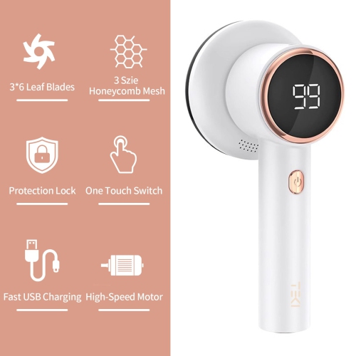 Tondeuse à charpie avec affichage numérique, décapant de charpie rechargeable par USB pour retirer les peluches des canapés et des manteaux