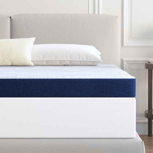 Surmatelas en mousse à mémoire moyenne 2&nbsp;po de Twolike infusé de gel pour le confort - Lit simple