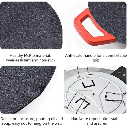 Non-Stick Electric Grill Pan, 36cm 14.2" Extra-Large Griddle with Adjustable Temperature, Easy to Clean, Korean BBQ Style with Oil Brush & Clip for