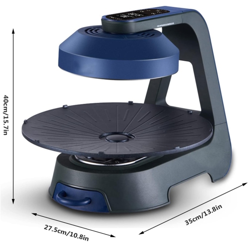 Infrared Barbecue Machine, Smokeless Indoor Grill, 1390w LCD Display, 360° Rotating Grill Pan, Timing Temperature Control, for Gatherings