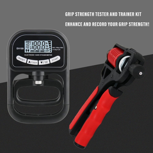 Grip Strength Tester and Trainer Set – Electronic Hand Dynamometer & Adjustable Resistance Grip,Electronic Counting Grip
