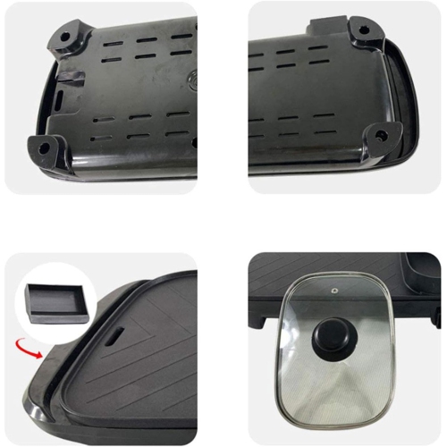 Smoke Free Electric Grill, 2-in-1 Electric Grill Grill Smokeless Indoor Machine for 6 People for Cheese, Thermostat Control, Non-Stick Material, Easy