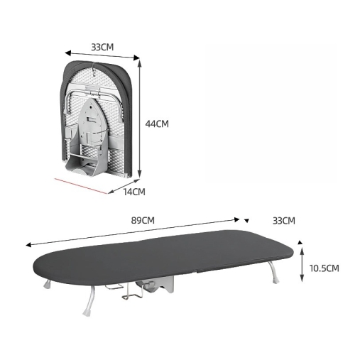 Planche à repasser pliante, planche à repasser pliable, pattes de table pliables pour gagner de l'espace, planche à repasser compacte avec support de