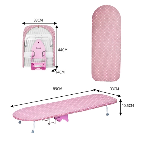 Folding Ironing Board, Folding Ironing Board, Foldable Table Legs for Space Saving, Compact Ironing Board with Table Stand Pink