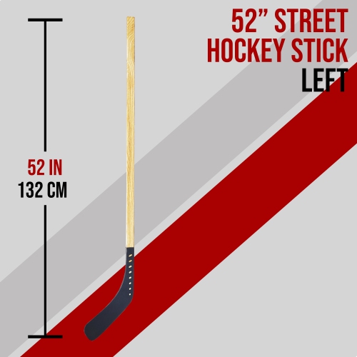 PRISP Fused Street Hockey Stick - Wood Shaft and Fused Plastic Blade; 40" 48" 52" 57" - Made in Canada