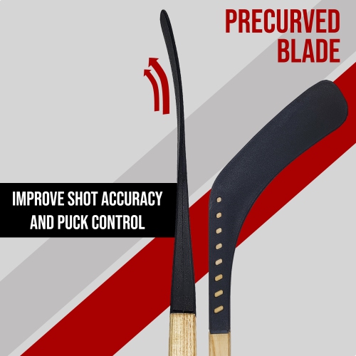 PRISP Fused Street Hockey Stick - Wood Shaft and Fused Plastic Blade; 40" 48" 52" 57" - Made in Canada