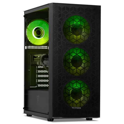 YEYIAN Gaming PC Desktop Ryzen 5 8400F, RTX 5050, 16G DDR5 5600MHz RAM, 1TB SSD, Prebuilt Tower Computer