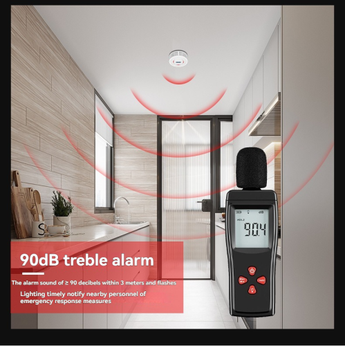2-in-1 Smoke and Carbon Monoxide Alarm | 90dB Audible and Visual Alarm | Battery-Powered Smoke Alarm | Smoke Alarm | Carbon Monoxide Alarm