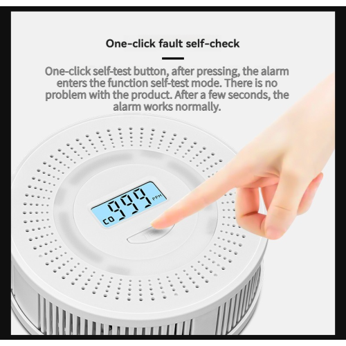 2-in-1 Smoke and Carbon Monoxide Alarm | 90dB Audible and Visual Alarm | Battery-Powered Smoke Alarm | Smoke Alarm | Carbon Monoxide Alarm