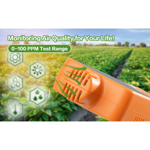 NH3 gas detector | 2.8-inch color LCD | Real-time monitoring of NH3, temperature, and humidity | Data storage | Audible and visual alarms | USB