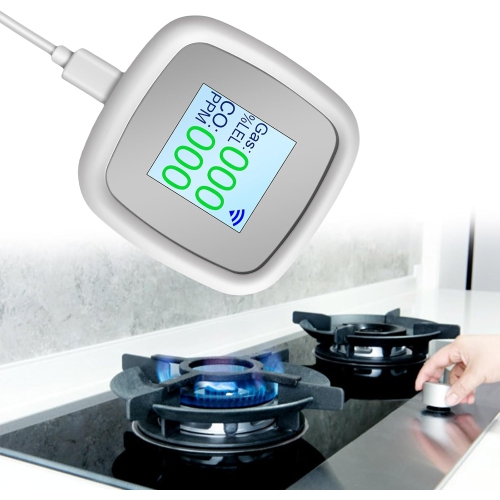 1.4-inch TFT full-color LCD gas alarm WIFI smart version carbon monoxide alarm can be used in kitchens, bathrooms, gas rooms, gas pipelines and other