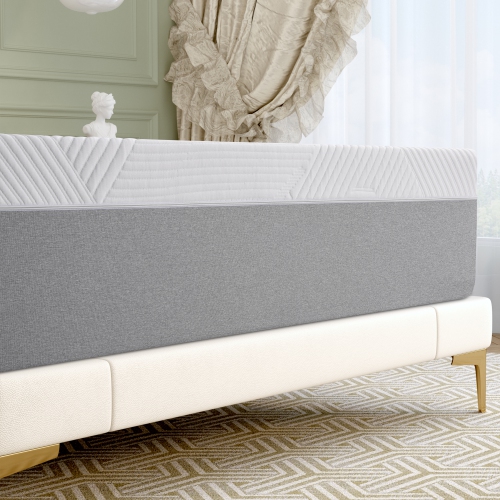 Matelas en mousse à mémoire gel 6 po mi-ferme Twolike, sans fibre de verre, mousse haut de gamme perméable à l'air, matelas compressé, transfert