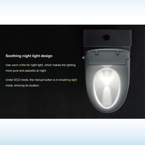 WOODBRIDGE Elongated Smart Bidet Toilet Seat, Electronic Advanced Self Cleaning, SoftClose Lid, Automatic Deodorization