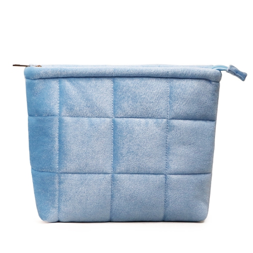 Cosmetic bag, portable large-capacity quilted storage bag, travel toiletry bag - blue