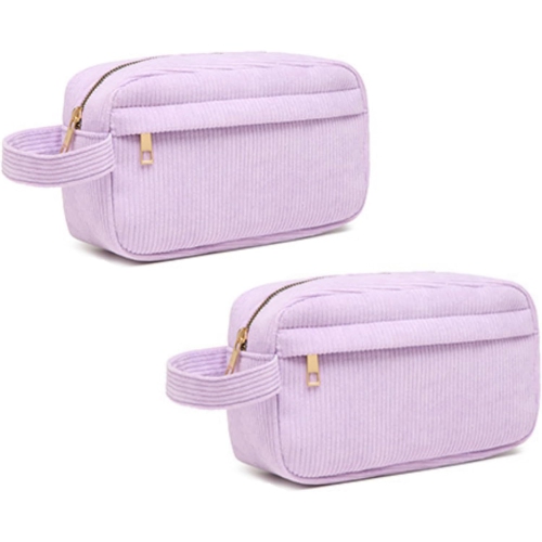 Mini Corduroy Portable Cosmetic Bag with Large Capacity, Lipstick Storage Bag, Stylish and Simple - Purple