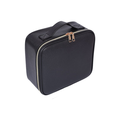 GREEN SCENIC  Portable Large-Capacity Makeup Bag And Storage Case With Led Light, Mirror, And Layered Storage - In Black