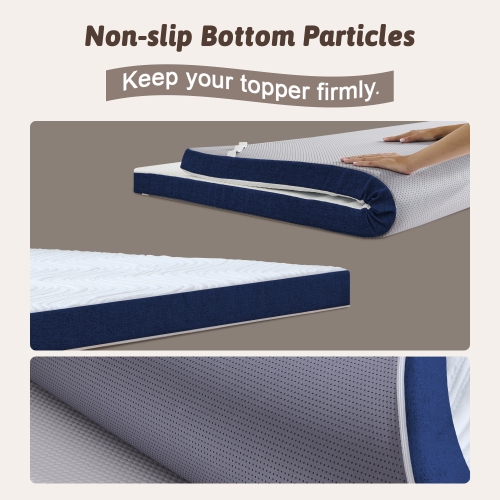 Twolike 3 Inches Medium Feeling Memory Foam Mattress Topper Infused With Gel For Comfort Sleep - Twin