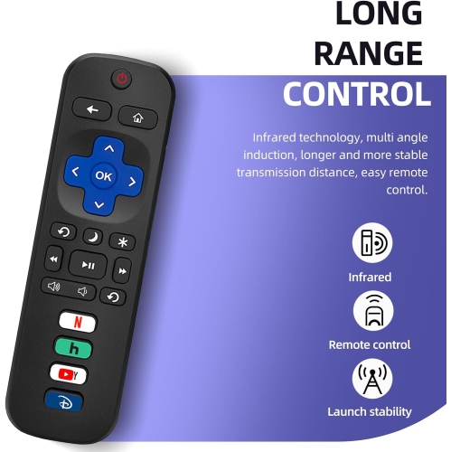 JNGKE Replacement for Roku Remote,Universal Remote for All Roku TV, for TCL Roku/Hisense Roku/Onn Roku/RCA Roku/Sharp Roku ect, with