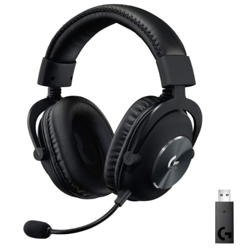 Casque de jeu sans fil G PRO X LIGHTSPEED de Logitech, filtre micro VO!CE bleu, transducteurs PRO-G 50&nbsp;mm et casque DTS - Noir