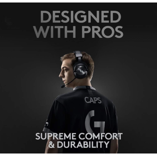 Casque de jeu sans fil G PRO X LIGHTSPEED de Logitech, filtre micro VO!CE bleu, transducteurs PRO-G 50 mm et casque DTS - Noir