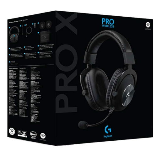 Casque de jeu sans fil G PRO X LIGHTSPEED de Logitech, filtre micro VO!CE bleu, transducteurs PRO-G 50 mm et casque DTS - Noir