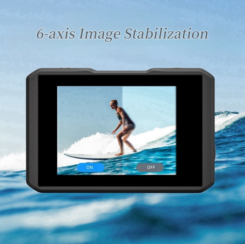 BNMQ 5K 30FPS / 4K 60FPS Action Camera With Dual Touch / Display Screen EIS Waterproof Underwater Remote Control and Bicycle Mounting Kit, Black