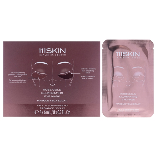 111SKIN  Rose Illuminating Eye Mask By for Unisex - 8 Pair Mask In Gold