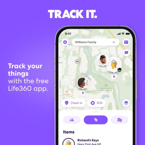 Tile by Life360 Mate Bluetooth Tracker, Keys Finder and Item Locator for Keys, Bags and More. Phone Finder. Both iOS and Android Compatible. 1-Pack