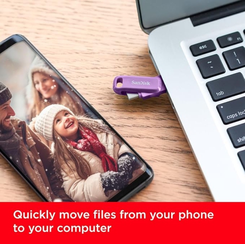 SanDisk 128GB Ultra Dual Drive Go USB Type-C Flash Drive - Up to 400MB/s, Lavender - SDDDC3-128G-G46L