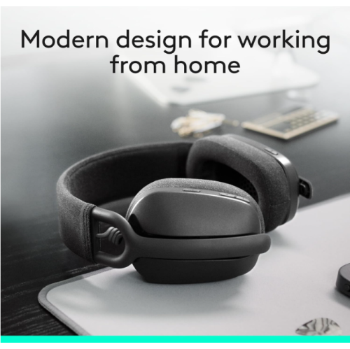 Logitech Zone Vibe 100 Lightweight Wireless Over-Ear Headphones with Noise-Canceling Microphone, Advanced Multipoint Bluetooth Headset, Mac/PC -