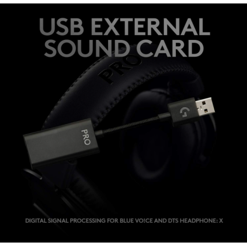 Refurbished - Logitech G PRO X Wired Gaming Headset (2nd Generation) with Blue VO!CE, DTS Headphone 7.1 and 50 mm PRO-G Drivers - Black (‎981-000817)