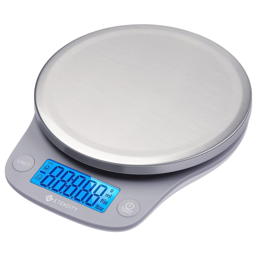 Etekcity 0.1g Food Kitchen Scale, Digital Weight Grams and Oz for Cooking, Baking, Meal Prep, and Diet, 11 Pounds, 304 Stainless Steel, Silver