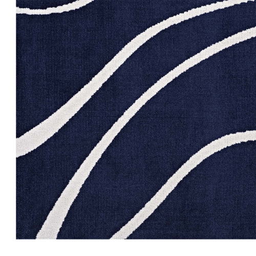 Modway Therese Abstract Swirl 5x8 Area Rug in Navy and Ivory