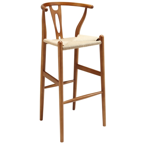 Modway Amish Wood Bar Stool in Walnut