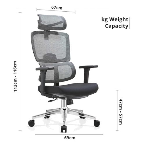 Ergonomic Office Chair, Height Adjustable Desk Chair and Gaming Chair with Lift Function, Lumbar Support for Home, Office