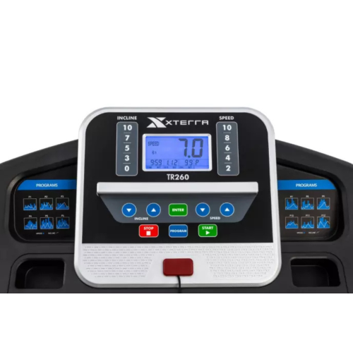 Xterra TR260 Folding Treadmill with Bluetooth, 10 Incline Levels, 10 MPH Max Speed, 2.25 HP Quiet Motor, 16" x 50" Running Surface – Compact