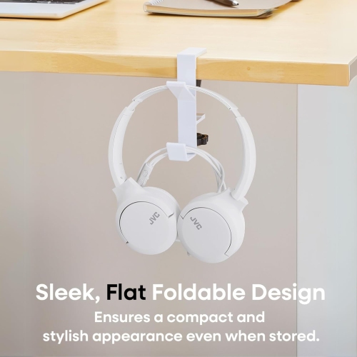 JVC – Écouteurs avec fil USB-C avec microphone – légers, confortables, pliables, blancs – HA-S33UC-W.