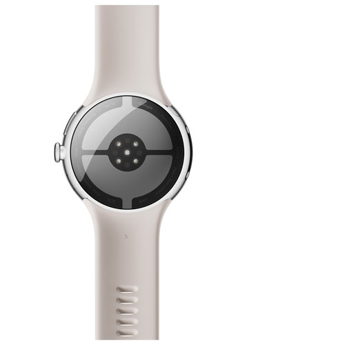 Google Pixel Watch 4 45mm Polished Silver Aluminum Case with Porcelain Active Band