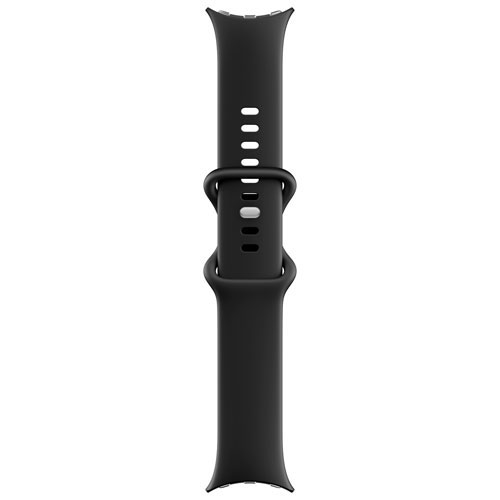 Montre Pixel Watch 4 41 mm de Google avec boîtier en aluminium noir mat et bracelet sport noir volcanique