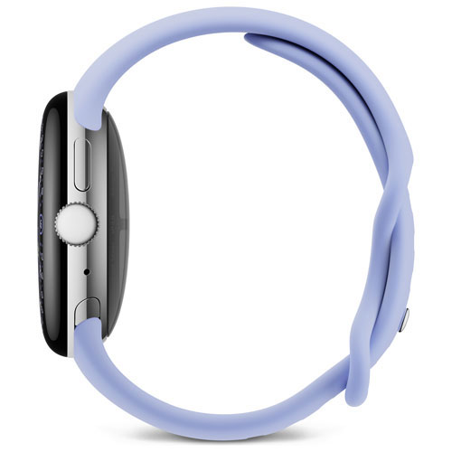 Montre Pixel Watch 4 41 mm de Google avec boîtier en aluminium argenté poli et bracelet sport iris