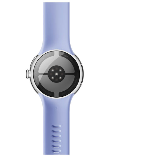 Google Pixel Watch 4 41mm Polished Silver Aluminum Case with Iris Active Band