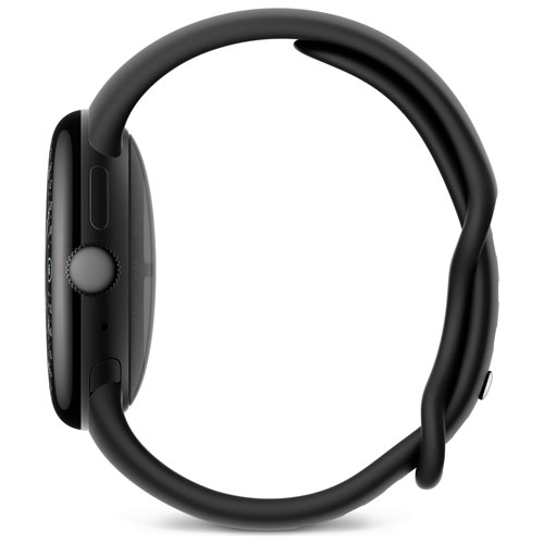 Google Pixel Watch 4 41mm Matte Black Aluminum Case with Obsidian Active Band