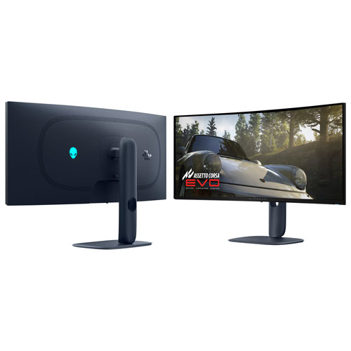 Moniteur de jeu G-Sync FreeSync QD-OLED ACL DELO 240 Hz 0,03 ms gris à gris de 34 po d'Alienware - Noir