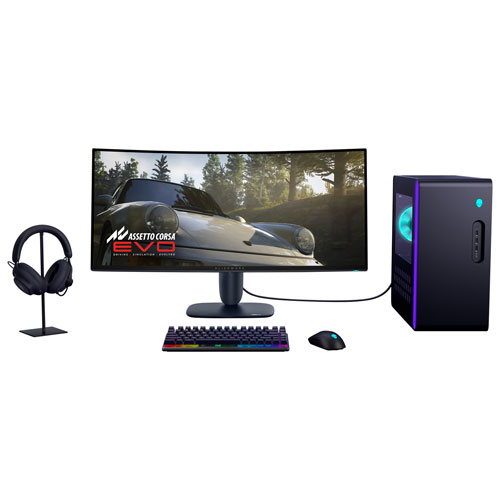 Moniteur de jeu G-Sync FreeSync QD-OLED ACL DELO 240 Hz 0,03 ms gris à gris de 34 po d'Alienware - Noir
