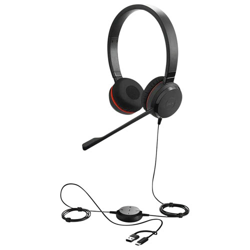 Casque d'écoute Evolve 30 II de Jabra avec microphone intégré - Noir